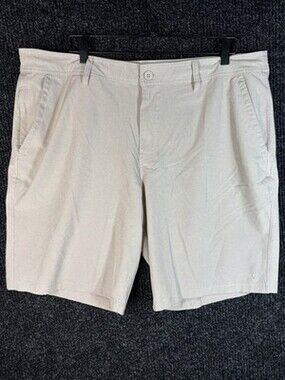 Hang Ten Men's Flat Front Beige Performance Shorts Size 40
